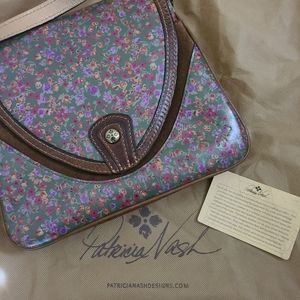 Patricia Nash cross body leather / velvet handbags